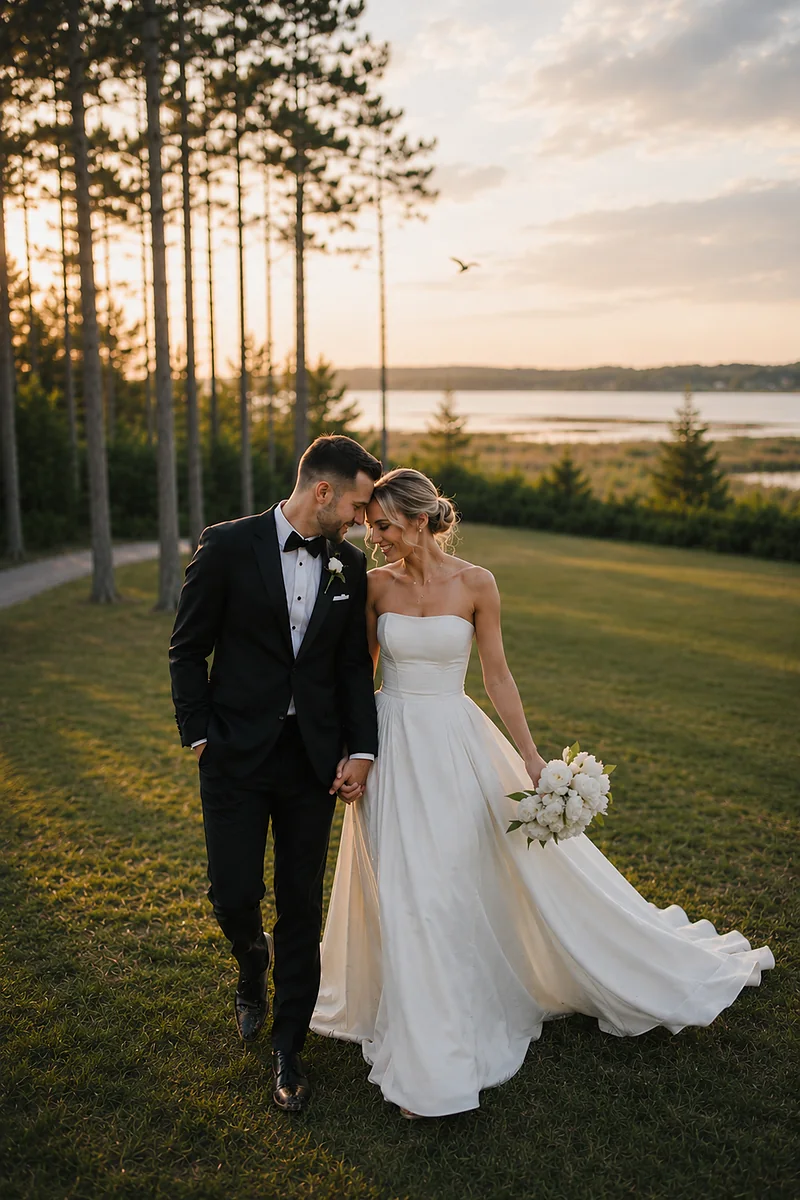 Bride and groom portrait at Orlando wedding venue Great Escape Lakeside