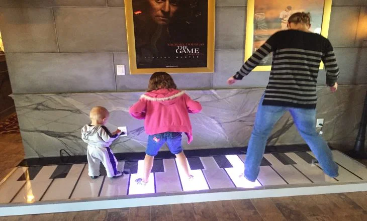 giant floor piano at Great Escape Lakeside - relive the movie BIG at this airbnb