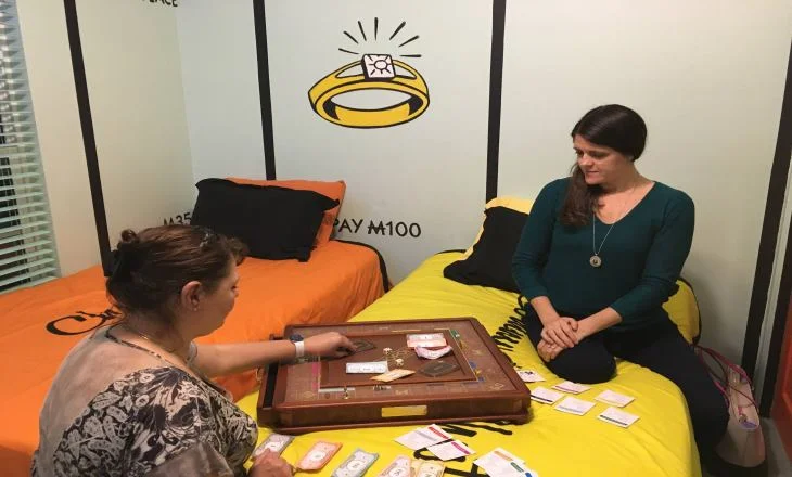 a monopoly themed bedroom at the airbnb by orlando