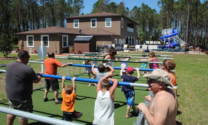 human foosball court