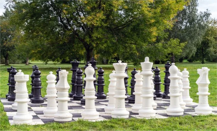 Giant Chess Board outdoors at The Great Escape Lakeside Vacation Rental Home near Orlando, Florida and Walt Disney World