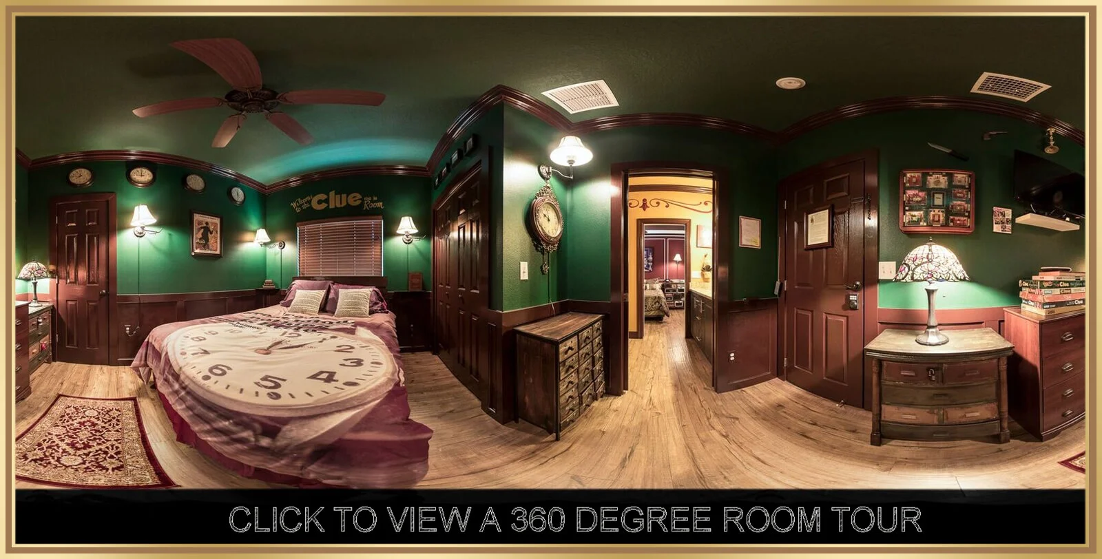 An escape room in the Orlando, FL-Disney Area -- based on the game CLUE  -inside of a vacation rental home