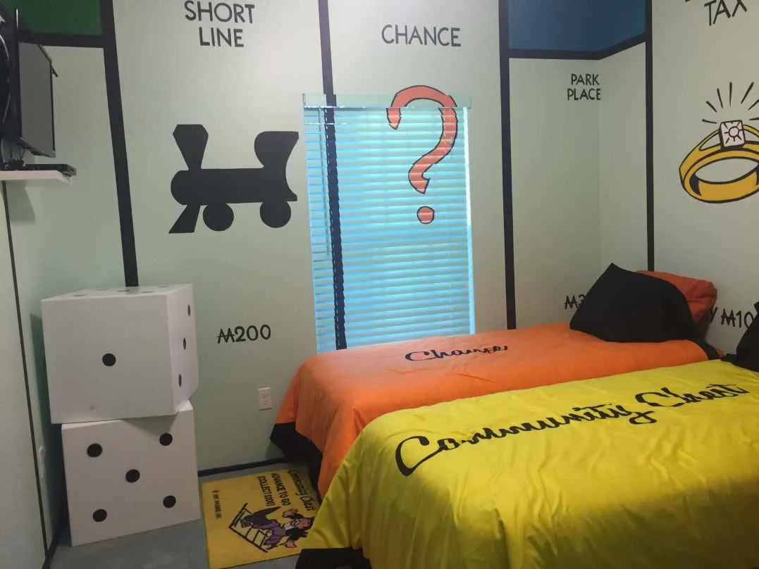 florida family reunion vacation home with themed monopoly bedroom